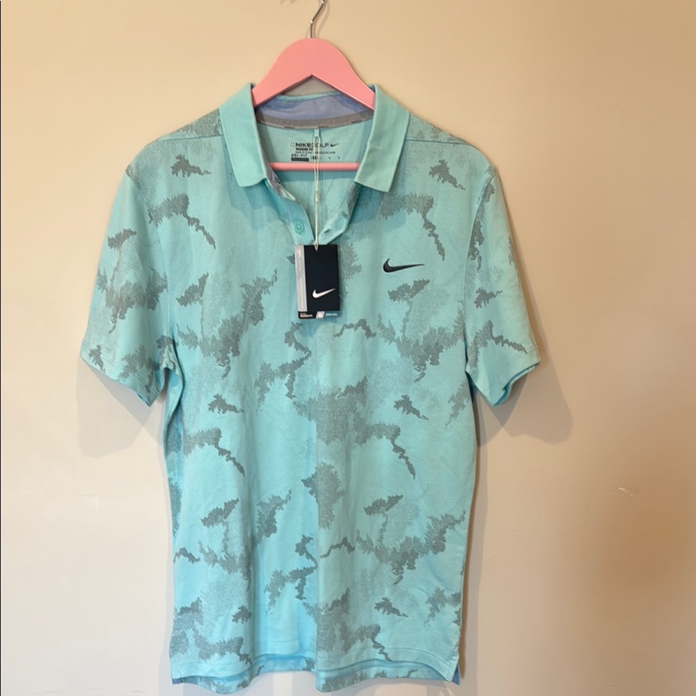 Nike Blue and Gray Polo Shirt with Lightweight Design